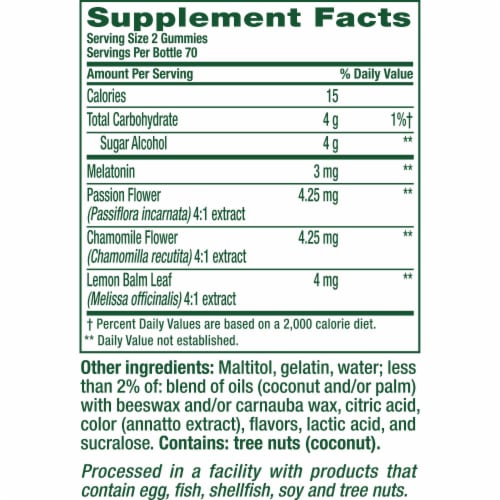 vitafusion Sugar Free Melatonin Peach & White Tea Flavored Sleep Support Gummy Supplement 3mg Perspective: bottom