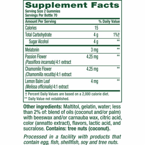 vitafusion Sugar Free Melatonin Peach & White Tea Flavored Sleep Support Gummy Supplement 3mg Perspective: bottom