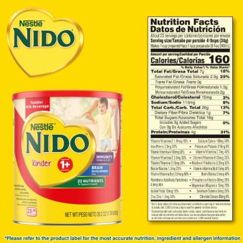 Nestlé NIDO Kinder Toddler Milk Beverage Powder Mix 1 + Years Perspective: bottom