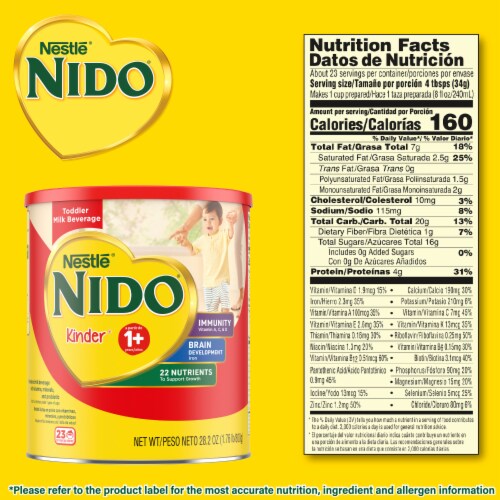 Nestlé NIDO Kinder Toddler Milk Beverage Powder Mix 1 + Years Perspective: bottom