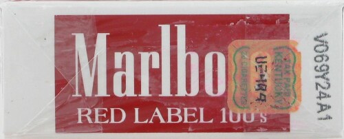 Marlboro Red Label 100's Cigarettes Perspective: bottom