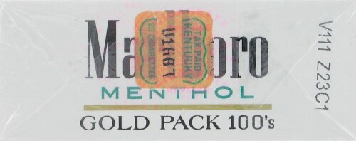 Marlboro Gold Menthol 100s Cigarettes Perspective: bottom