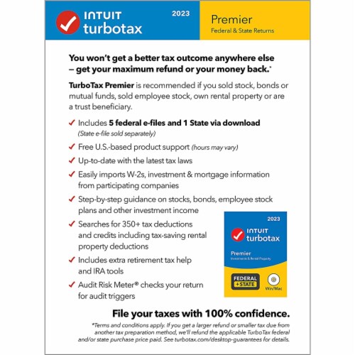 Intuit TurboTax Desktop Premier TY2023 Retail FS DVD PKG Perspective: bottom