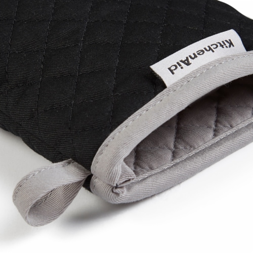 KitchenAid Asteroid Mini Oven Mitt - 2 Pack - Black Perspective: bottom