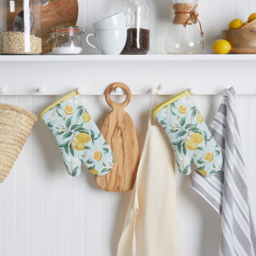 Martha Stewart Lemon Whimsy Oven Mitts Perspective: bottom