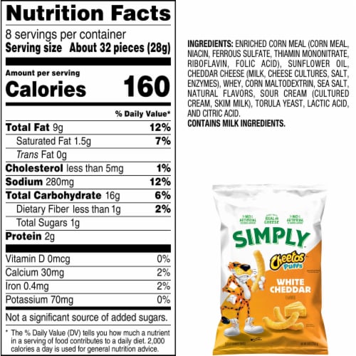 Cheetos® Simply White Cheddar Puffs Chips Perspective: bottom
