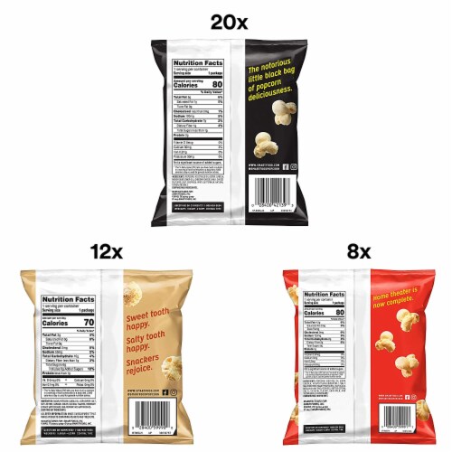 Smartfood Popcorn Variety Pack 0.5 Ounce/40/1 Perspective: bottom