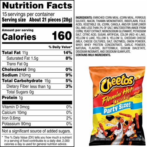 Cheetos® Flamin' Hot® Crunchy Chips Party Size Perspective: bottom