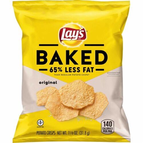 Lays Oven Baked Regular Potato Crisps, 1.125 Ounce -- 64 per case Perspective: bottom
