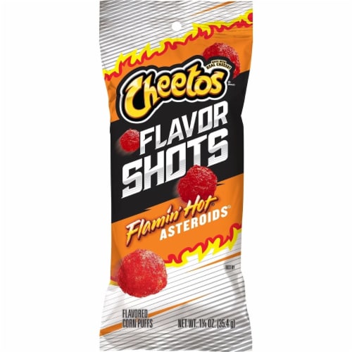 Cheetos Flavor Shots Flamin’ Hot Asteroids Flavored Corn Puffs (24 Pack) Perspective: bottom