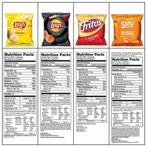 Sweet & Salty Snack Box, Variety of Cookies, Crackers, Chips & Nuts, 50 Count Pack Perspective: bottom