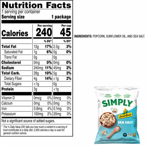 Smartfood Simply Popcorn Sea Salt 1 5/8 Oz Perspective: bottom