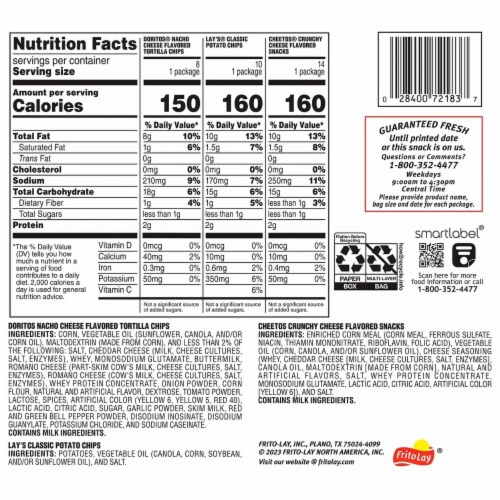 Frito Lay The Originals Chip and Snack Mix Variety Pack, 1 Ounce (Pack of 32) Perspective: bottom
