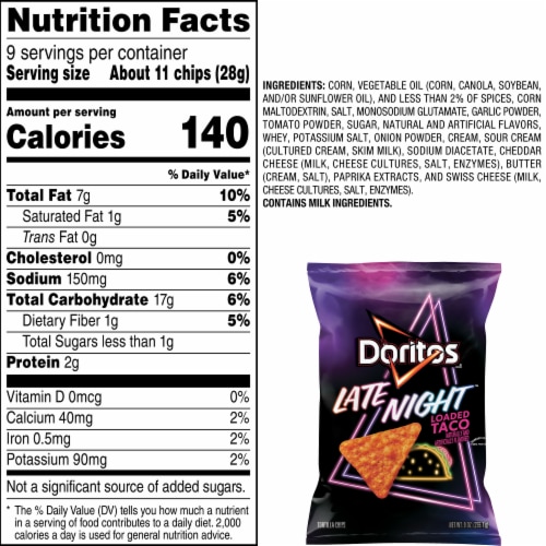 Doritos Tortilla Chips, Late Night Loaded Taco Perspective: bottom