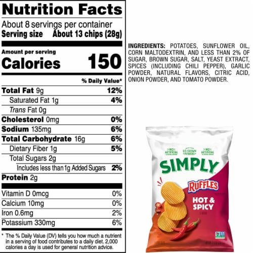 Simply™ Ruffles® Hot & Spicy Potato Chips Perspective: bottom