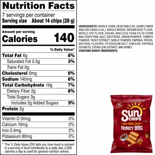 SunChips® Honey BBQ Whole Grain Chips Perspective: bottom