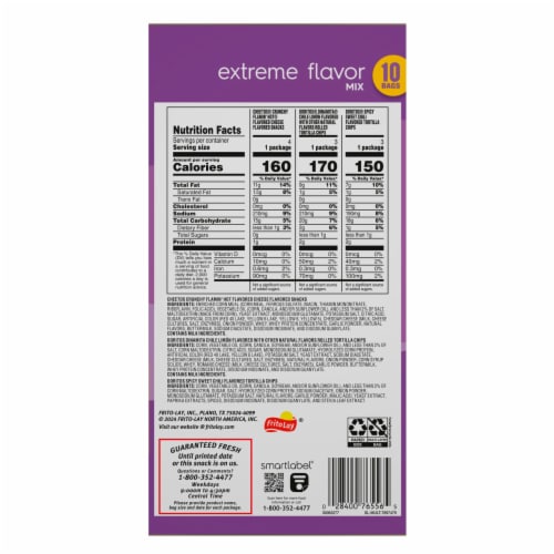 Frito-Lay Extreme Flavor Mix Chips Variety Pack Perspective: bottom