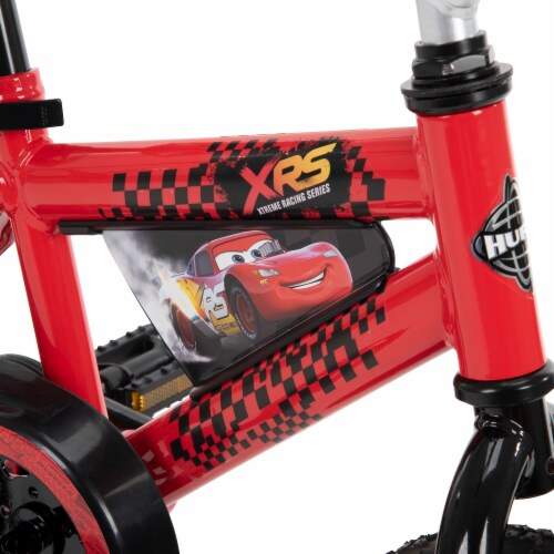 Huffy Disney Cars Kid's Bicycle With Training Wheels - Red Perspective: bottom
