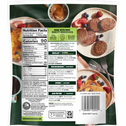 MorningStar Farms Veggie Breakfast Maple Flavored Meatless Sausage Patties Perspective: bottom
