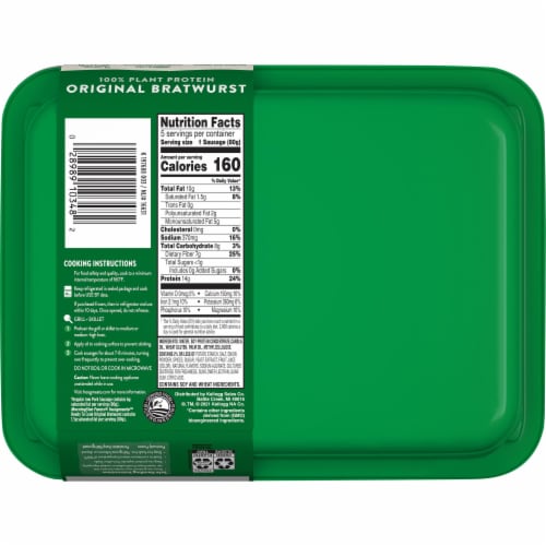 MorningStar Farms® Incogmeato Original Vegan Bratwurst Perspective: bottom