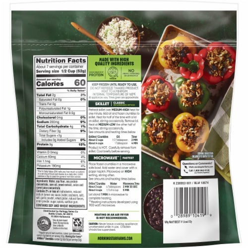 MorningStar Farms Meal Starters Grillers Veggie Crumbles Perspective: bottom