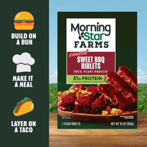 MorningStar Farms® Sweet BBQ Vegan Sauced Riblets Perspective: bottom