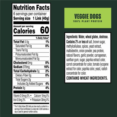MorningStar Farms Original Meatless Hot Dogs Perspective: bottom