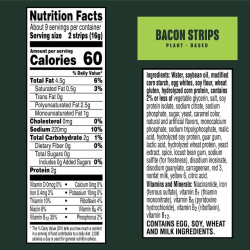 MorningStar Farms Veggie Breakfast Original Meatless Bacon Strips Perspective: bottom