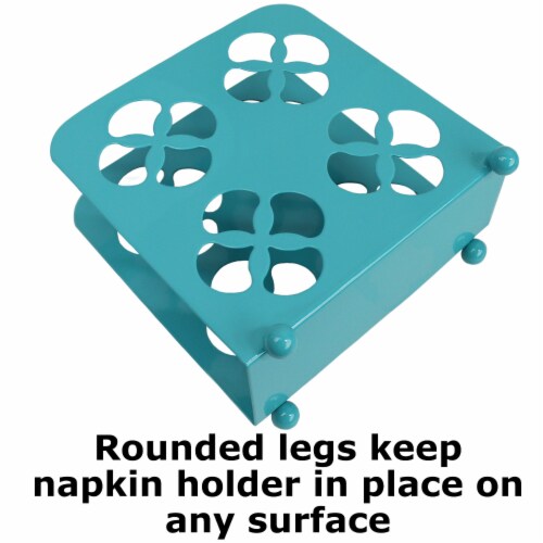 Home Basics Napkin Holder Trinity - Turquoise Perspective: bottom