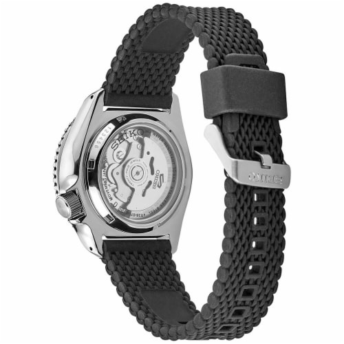 Seiko SRPD95 Automatic Sport Black Silicone Mesh Strap Watch 1