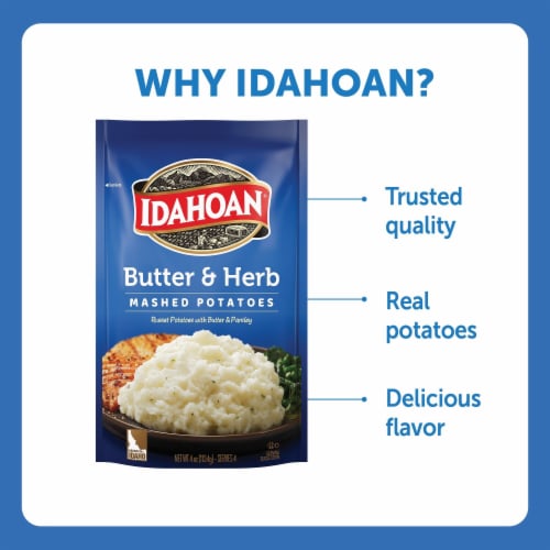 Idahoan Butter & Herb Mashed Potatoes, 4 oz Perspective: bottom