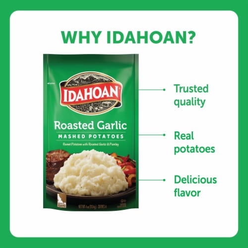 Idahoan Roasted Garlic Mashed Potatoes, 4 oz Perspective: bottom