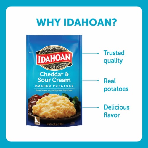 Idahoan Cheddar & Sour Cream Mashed Potatoes Perspective: bottom