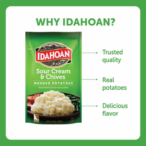 Idahoan Sour Cream & Chives Mashed Potatoes Perspective: bottom