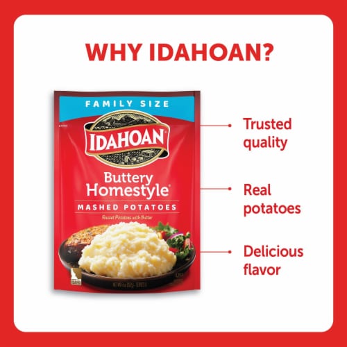 Idahoan Buttery Homestyle Mashed Potatoes Family Size Perspective: bottom