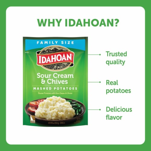 Idahoan Sour Cream & Chives Mashed Potatoes Family Size 8 oz Perspective: bottom