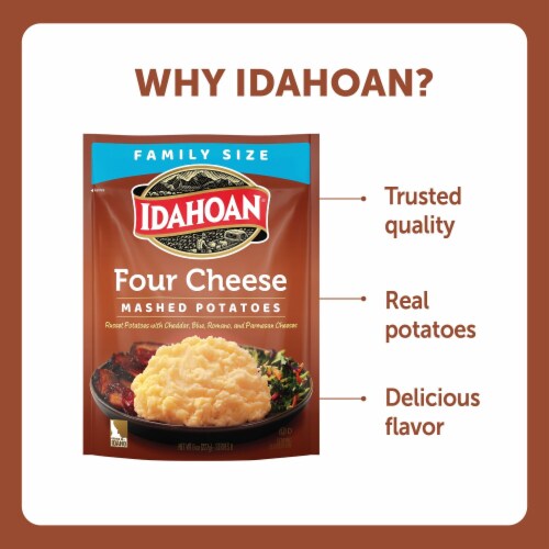 Idahoan Four Cheese Mashed Potatoes Family Size Perspective: bottom