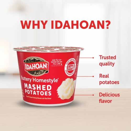 Idahoan® Buttery Homestyle® Mashed Potatoes Cup Perspective: bottom