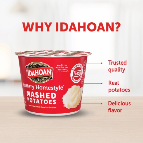Idahoan® Buttery Homestyle® Mashed Potatoes Cup Perspective: bottom