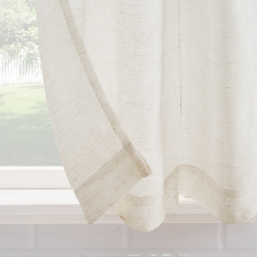 No. 918 Brinley Jute-Tab Cafe Curtain Window Panel - Natural Perspective: bottom
