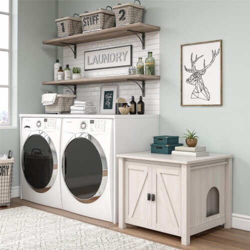 Farmington Litter Box Enclosure, Ivory Pine Perspective: bottom