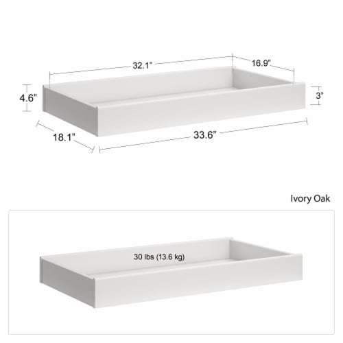 Little Seeds Monarch Hill Poppy Changing Table Topper for Nursery Dresser, Ivory Oak Perspective: bottom