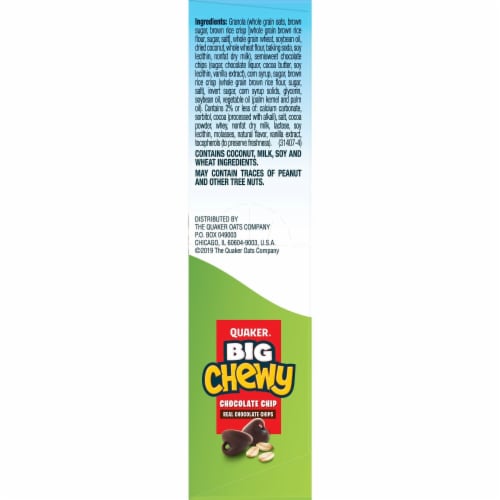Quaker Big Chewy Chocolate Chip Granola Bars Perspective: bottom