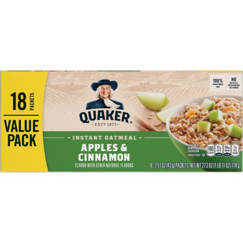 Quaker Apples & Cinnamon Instant Oatmeal Perspective: bottom