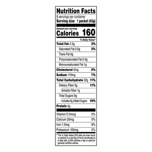 Quaker Gluten Free Maple & Brown Sugar Instant Oatmeal Perspective: bottom