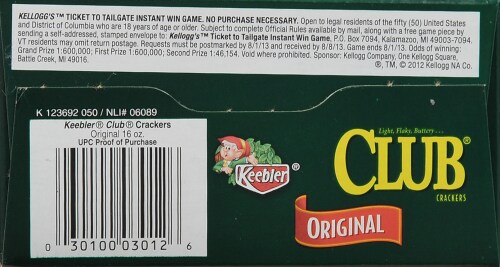 Keebler Original Club Crackers Perspective: bottom