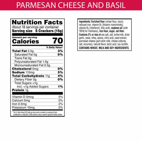 Town House Parmesan Cheese & Basil Pita Snack Crackers Perspective: bottom