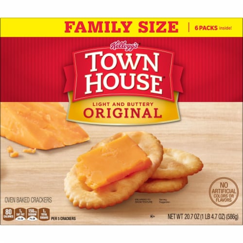 Town House Original Family Size Oven Baked Snack Crackers Perspective: bottom