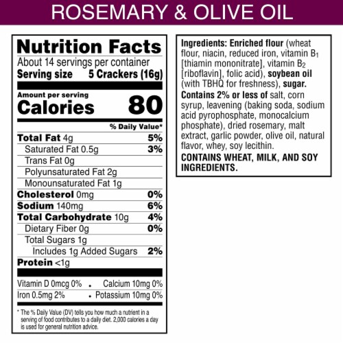 Toasteds Rosemary and Olive Oil Snack Crackers Perspective: bottom