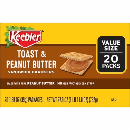 Keebler Toast and Peanut Butter Sandwich Snack Crackers Perspective: bottom